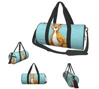 Sportbeutel, klein, Garten, Hase, Seesack, Übernachtungstasche mit Schuhfach, Handgepäcktasche für Damen und Herren, Cartoon-Känguru-Zoo, Einheitsgröße