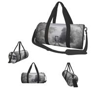 Sportbeutel, klein, Garten, Hase, Seesack, Übernachtungstasche mit Schuhfach, Handgepäcktasche für Damen und Herren, Verschneite Zugschienen, Einheitsgröße