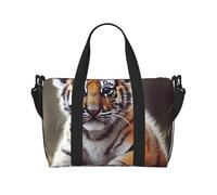 Sportbeutel, klein, japanisches Samurai-Schwert, Seesack, Übernachtungstasche mit Schuhfach, Tragetasche für Damen und Herren, Niedlicher Tiger, Einheitsgröße