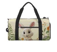 Sportbeutel, klein, niedlich, Corgi, Seesack, Übernachtungstasche mit Schuhfach, Tragetasche für Damen und Herren, Niedlicher Hase, Einheitsgröße, Art déco