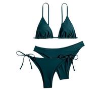 sportbikini für Damen Bikini Damen Set Bauch Weg Oberteil Einzeln Große Größen Rosa Mit Rock Bademode Größe Push Up Triangel Knappe Schwarz Bügel Sportlich Dunkelgrün XL