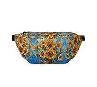 Sportgürteltasche mit Ölgemälde-Sonnenblumen-Druck, groß, für Damen, Herren, Reisen, Workout, Gürteltasche
