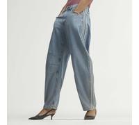 Sporthose ADIDAS ORIGINALS "BARREL PNT D", Damen, Gr. 31, Länge 32, blau (worn blau denim,), Obermaterial: 100% Baumwolle, Hosen Sporthose (96303358-31) worn blau denim,