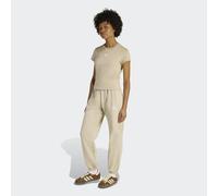 Sporthose ADIDAS ORIGINALS "ESSENTIALS FRENCH TERRY, REGULÄR MIT BÜNDCHEN", Damen, Gr. XL, N-Gr, stone khaki, normal, gr., Obermaterial: 100% Baumwolle, Hosen Sporthose (93412368-XL) stone khaki, norm
