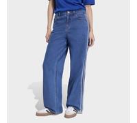Sporthose ADIDAS ORIGINALS "FIREBIRD TP D", Damen, Gr. 33, Länge 32, blau (medium vintage denim,), Obermaterial: 100% Baumwolle, Hosen Sporthose, Denim Hose, regulär geschnitten (39725967-33) medium v