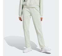 Sporthose ADIDAS SPORTSWEAR "ESSENTIALS SMALL LOGO FEEL COZY OPEN HEM", Damen, Gr. M, N-Gr, grün (linen grün, normal, gr.), Obermaterial: 70% Baumwolle, 30% Polyester, Hosen Sporthose (40021210-M) lin