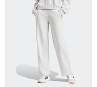 Sporthose ADIDAS SPORTSWEAR "ESSENTIALS SMALL LOGO FEEL COZY OPEN-HEM", Damen, Gr. XXL, N-Gr, grau (light grau heather, weiß, normal, gr.), Obermaterial: 70% Baumwolle, 30% Polyester, Hosen Sporthose