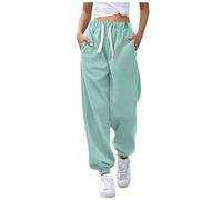 Sporthose Damen, Damen Jogginghose Lang High Waist Sporthose mit Taschen Schmetterling Feder Drucken Trainingshose Modern Freizeithose Frauen Kordelzug Sweathose Sweatpants Laufhose