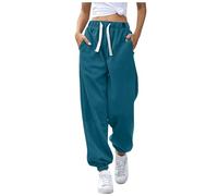 Sporthose Damen, Damen Jogginghose Lang High Waist Sporthose mit Taschen Schmetterling Feder Drucken Trainingshose Modern Freizeithose Frauen Kordelzug Sweathose Sweatpants Laufhose
