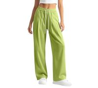 Sporthose Damen Jogginghose Damen Hohe Taille Bauchweg Sporthose Bequeme Yogahose Lang Geschnitten Blickdicht mit Taschen für Fitness Training Laufen Alltag Freizeit XXL Light Green