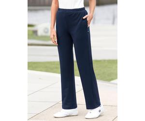 Sporthose HAJO, Damen, Gr. 22, Kurzgrößen, blau (marine), 62% Baumwolle, 33% Polyester, 5% Elasthan, unifarben, lang, Hosen Sporthose (775854-22) marine