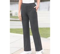 Sporthose HAJO, Damen, Gr. 22, Kurzgrößen, grau (anthrazit, meliert), 62% Baumwolle, 33% Polyester, 5% Elasthan, unifarben, lang, Hosen Sporthose (421674-22) anthrazit, meliert