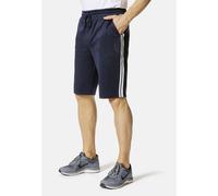 Sporthose HERO BY JOHN MEDOOX "STRIPES Sportshorts", Herren, Gr. XL, blau (navy), Stoff, 55% Polyester, 45% Baumwolle, gerade, unten schmal kurz, Hosen Sporthose, Tapered Fit Casual Funktionsstoff für