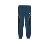 Sporthose PUMA "Essentials Colourblocked Jogginghose Jungen", Kinder, Gr. 128, Normalgrößen, blau (midnight petrol blau), Obermaterial: 66% Baumwolle, 34% Polyester. Rippe: 97% Baumwolle, 3% Elasthan.