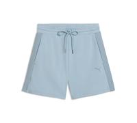 Sporthose PUMA "HER High-Waist Shorts Damen", Damen, Gr. L, Normalgrößen, seafoam blau, Obermaterial: 68% Baumwolle, 32% Polyester. Seitenpartie: 100% Nylon. Seitentasche - Oben: 100% Baumwolle, unifa