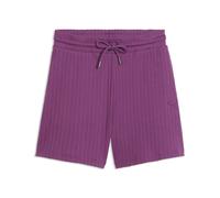 Sporthose PUMA "HER High-Waist Shorts Damen", Damen, Gr. XS, Normalgrößen, plum wine lila, Obermaterial: 58% Baumwolle, 4% Elasthan, 38% Polyester. Taschenfutter: 100% Baumwolle, unifarben, regular fi