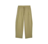 Sporthose PUMA "HER Relaxed Barrel Leg Hose Damen", Damen, Gr. L, Normalgrößen, grün (chai latte braun), Obermaterial: 38% Baumwolle, 47% Polyester, 5% Elasthan, 10% Viskose. Decklage: 100% Nylon. Sei