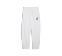 Sporthose PUMA "MID 90s Relaxed Barrel Jogginghose. Jungen", Kinder, Gr. 128, Normalgrößen, weiß (weiß glow heather), Obermaterial: 32% Polyester, 68% Baumwolle. Tasche - Oben: 100% Baumwolle, bedruck