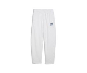 Sporthose PUMA "MID 90s Relaxed Barrel Jogginghose. Jungen", Kinder, Gr. 176, Normalgrößen, weiß (weiß glow heather), Obermaterial: 32% Polyester, 68% Baumwolle. Tasche - Oben: 100% Baumwolle, bedruck