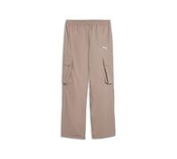 Sporthose PUMA "T7 Relaxed Cargohose Mädchen", Kinder, Gr. 164, Normalgrößen, beige (sandstone beige), Obermaterial: 100% Nylon. Tasche - Oben: 100% Polyester, unifarben, relaxed fit, Hosen Sporthose 