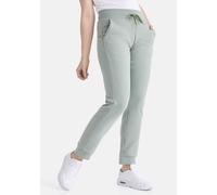 Sporthose STOOKER WOMEN "JUDY II Sporthose", Damen, Gr. 40/42, grün (grün eucalyptus), angeraute Sweatware, 70% Polyester, 27% Baumwolle, 3% Elasthan, gerade lang, Hosen Sporthose, Sporthose Regular F