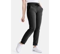 Sporthose STOOKER WOMEN "JUDY II Sporthose", Damen, Gr. 40/42, schwarz, angeraute Sweatware, 70% Polyester, 27% Baumwolle, 3% Elasthan, gerade lang, Hosen Sporthose, Sporthose Regular Fit Sport Synthe