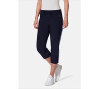 Sporthose STOOKER WOMEN "Stripe 7/8 Sporthose", Damen, Gr. 44/46, blau (navy), angeraute Sweatware, 95% Polyester, 5% Elasthan, gerade 7/8-Länge, Hosen Sporthose, Regular Fit Sport Synthetik für Damen
