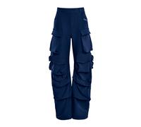 Sporthose WINSHAPE "Functional Comfort Cargo Pants CP101C", Damen, Gr. S, Normalgrößen, blau (dunkelblau), 85% Polyester, 15% Elasthan, Hosen Sporthose, mit Taschen (76989933-S) dunkelblau
