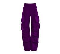 Sporthose WINSHAPE "Functional Comfort Cargo Pants CP101C", Damen, Gr. XL, Normalgrößen, lila (schwarz plum), 85% Polyester, 15% Elasthan, Hosen Sporthose, mit Taschen (49545038-XL) schwarz plum