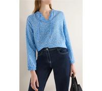Cecil Langarmbluse Sportive Damen, fountain blau, Gr. XL (44), 85% Viskose/15% Nylon, gemustert