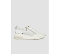 s.Oliver Damen Wedge Sneaker zum Schnüren mit Reißverschluss, Weiß (White/Silver), 40 EU