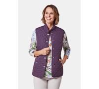 Kurzweste GOLDNER "Kurzgröße Sportive Steppweste", Damen, Gr. 22, lila (dunkle pflaume), Obermaterial: 100% Polyester PES., Westen, Druckknöpfe mit hochwertiger GOLDNER-Gravur (37228342-22) dunkle pfl
