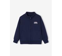 Sportjacke mit Troyerkragen Jungen, Sweatware blau Gr. 92/98 von Vertbaudet