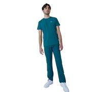 Sportkind Jungen & Herren Tennis, Running, Fitness Rundhals T-Shirt, atmungsaktiv, UV-Schutz UPF 50+, Kurzarm, Petrol grün, Gr. 134