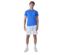 Sportkind Jungen & Herren Tennis, Running, Fitness Rundhals T-Shirt, atmungsaktiv, UV-Schutz UPF 50+, Kurzarm, Kornblumen blau, Gr. 134