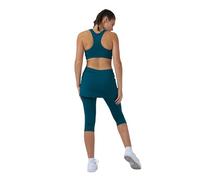 Sportkind Mädchen & Damen 2-in-1 Tennisrock mit Taschen & 3/4 Capri Leggings, Laufrock, Yogahose mit Rock, Sport Skapri