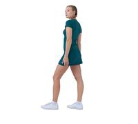 Sportkind Mädchen & Damen Tennis, Fitness, Sport T-Shirt, Kurzarm, V-Ausschnitt, UV-Schutz UPF 50+, atmungsaktiv, Petrol grün, Gr. M
