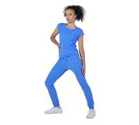 Sportkind Mädchen & Damen Tennis, Fitness, Sport T-Shirt Loose Fit, atmungsaktiv, UV-Schutz UPF 50+, Kurzarm, Kornblumen blau, Gr. S