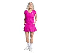 Sportkind Mädchen & Damen Tennis, Fitness, Sport T-Shirt Loose Fit, V-Ausschnitt, atmungsaktiv, UV-Schutz UPF 50+, Kurzarm, Berry pink, Gr. XL
