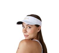 Sportkind Tennis, Running, Golf Sonnen Visor, Weiss/Gold