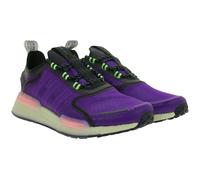 sportliche adidas NMD_V3 Sneaker nachhaltige Lauf-Schuhe für Damen und Herren mit BOOST Dämpfung GW3062 Lila/Schwarz/Grün 45 1/3