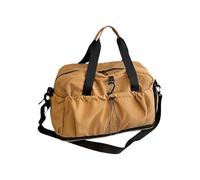 Sportliche, faltbare Reisetasche mit Nass- und Trocken-Aufbewahrungszonen, Stoff für Fitnessstudio-Kleidung, Badeanzüge und kurzstolperresistentes Fitness-Set, khaki, Mass Beauty