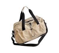 Sportliche, faltbare Reisetasche mit Nass- und Trocken-Aufbewahrungszonen, Stoff für Fitnessstudio-Kleidung, Badeanzüge und kurzstolperresistentes Fitness-Set, beige, Mass Beauty