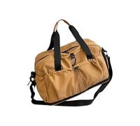 Sportliche, faltbare Reisetasche mit Nass- und Trocken-Aufbewahrungszonen, wasserdichter Stoff für Fitnessstudio, Kleidung, Badeanzüge und kurze Reisen, erweiterbare Sporttasche, khaki, Mass Beauty