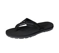 Sportliche Flip-Flop-Sandalen für Herren, Plateau-Slipper, breite Passform, für Sommer, Strand, leicht, Dusche, Walking, Slides, offene Zehen, rückenfrei, Fußgewölbeunterstützung, Schwarz , 40 2/3 EU