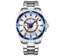 Sportliche Herren-Armbanduhr, Top-Marke, Luxus-Militär, Business, Mode, lässig, männliche Uhr, Edelstahl, Quarz, Herren-Armbanduhr 8359 (Silberweiß), Silber, Weiß, 8359