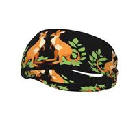 Sportliches dekoratives Schweißband YYHWHJDE Kangaroos Among Leaves Muster - dehnbar, atmungsaktiv, weich und schweißableitendes Stirnband für Damen und Herren