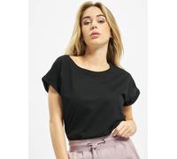 Urban Classics Ladies Organic Extended Shoulder Tee in Gr. S in Schwarz