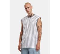 Urban Classics Herren Tank Top Striped Mesh Tanktop, gestreiftes Tank Top für Männer, Regular Fit, Polyester-Mesh, white/black, XL