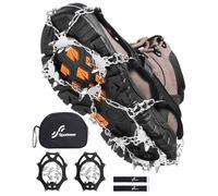 Sportneer Steigeisen Eisstollen Traktion, 28 Spikes Edelstahl Anti-Rutsch EIS Schnee Grips für Schuhe Stiefel, Sicherer Schutz für Gehen, Joggen, Angeln, Wandern
